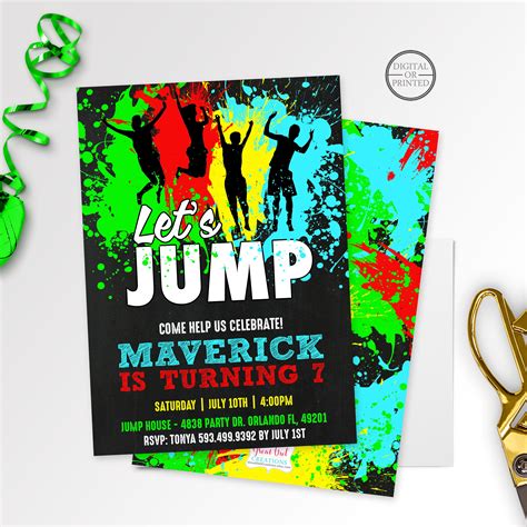 Jump Birthday Invitation Jump Party Invitation Jump | Etsy