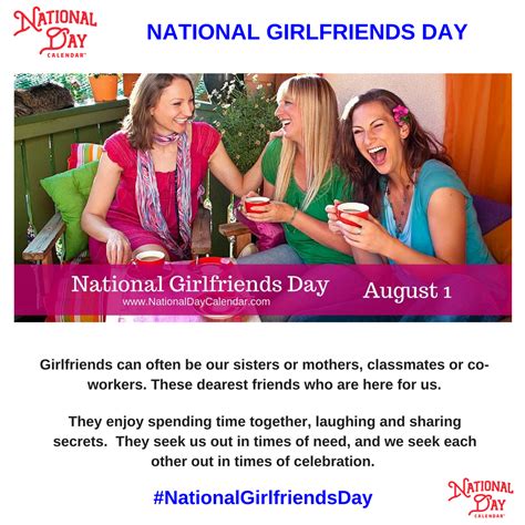 National Girlfriends Day August 1 National Girlfriend Day