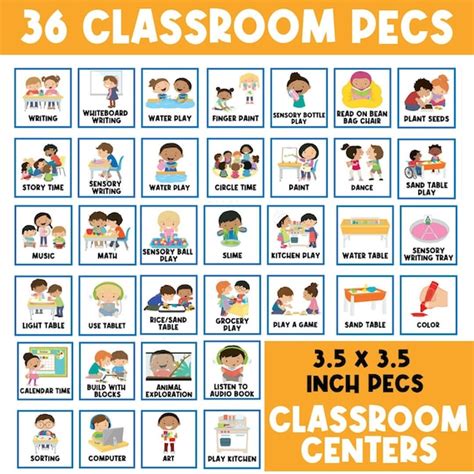 36 Classroom Center Pecs Toys Visual Printable Signs Etsy Australia