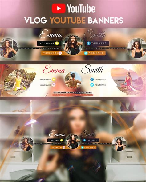 Vlog Youtube Banner Youtube Banner Backgrounds Youtube Banner Design