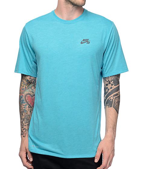 Nike Sb Dri Fit Skyline Cool Gfx Turquoise T Shirt