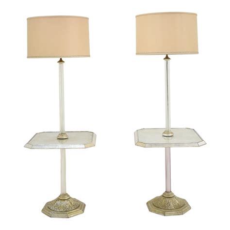 Vintage Early 20th Century Hollywood Regency Table Lamps With Etched