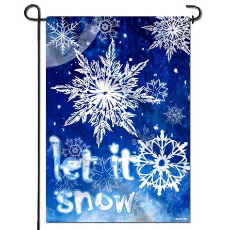 Anley Double Sided Winter Snowflake Garden Flag Let It Snow Decorative