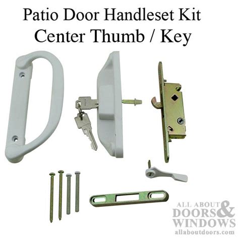 Patio Door Keyed Handle Set Mortise Lock Keeper White