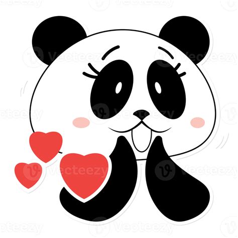 Panda Love Valentine Cartoon Cute 17189103 Png