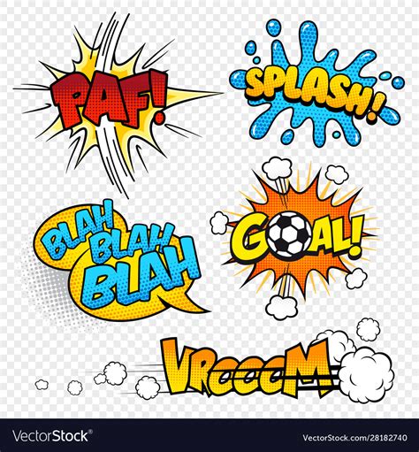 Cartoon Comic Sound Effects Set3 Royalty Free Vector Image
