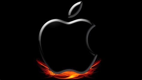 Apple In Black Background Technology Hd Macbook Wallpapers Hd