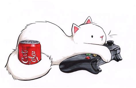 Pin By Alexandria Barnett On Geekness Gamer Cat Cats Cat Art