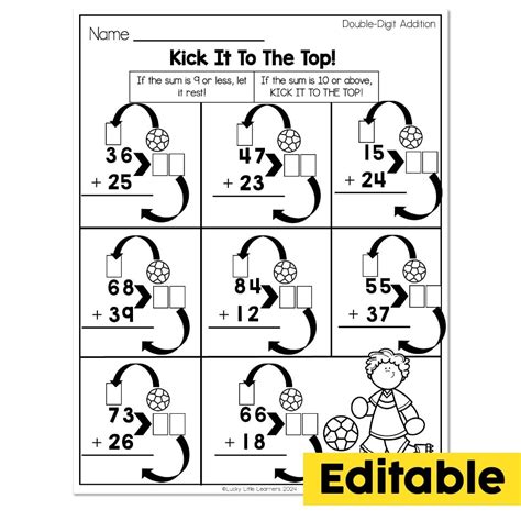 Editable 2nd Grade Math Worksheets Place Value Double Digit