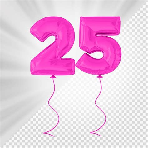Premium Psd Pink Balloon Number 25