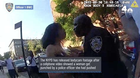 NYPD Body Cam Footage Shows Woman Intervene In Arrest Get Punched By
