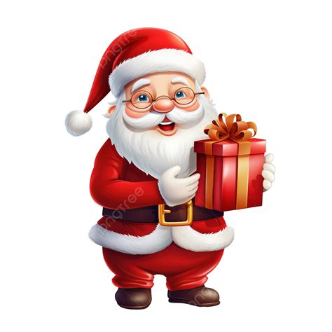 Dibujos Animados De Santa Claus Dando Un Regalo En Navidad Png Dibujos Regalo De Papá Noel