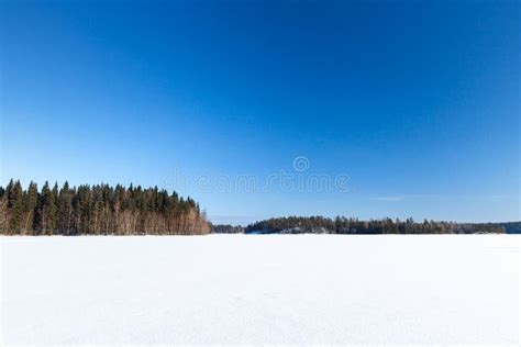 Frozen Lake Under Deep Blue Sky Stock Photo Image Of Natural Hiking