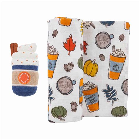 Mud Pie Pumpkin Spice Swaddle And Rattle Set Maison Baby And Kids