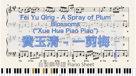 費玉清fei Yu Qing 一剪梅a Spray Of Plum Blossoms 自製鋼琴譜 Xue Hua Piao