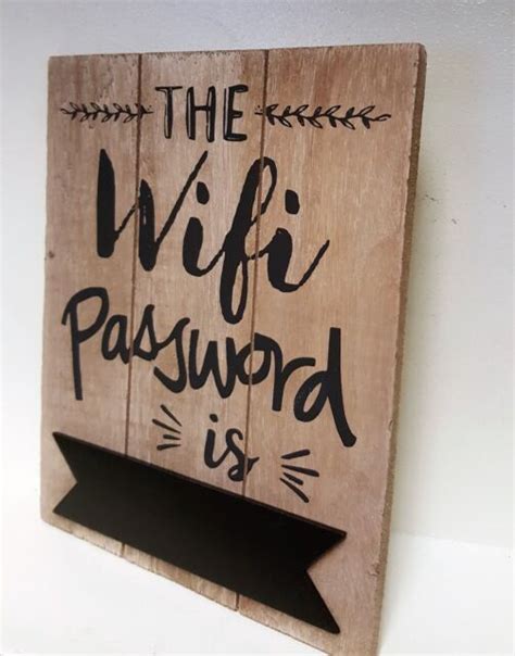 Rustic Wifi Password Wooden Plaque Chalkboard Wi Fi For Sale Online Ebay