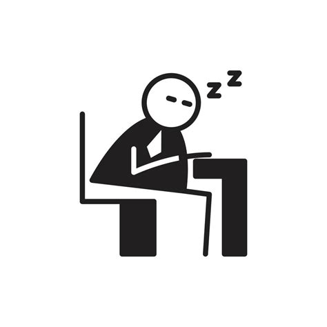 Businessman Stick Figure Character Sleeping Illustration 6798463 Vector