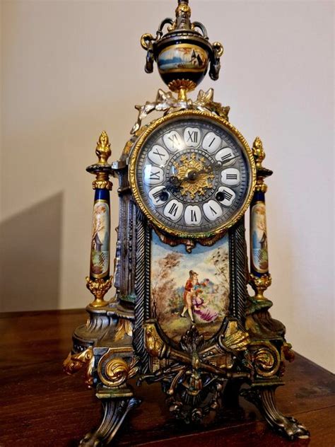 Mantel Clock Franz Hermlelancini Golden Brass And Catawiki