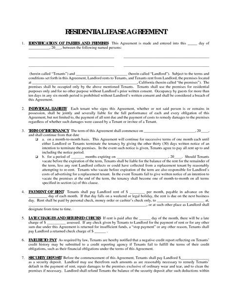 Printable Rental Agreement For Houses Template Business Psd Excel