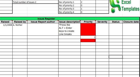 Prince2 Issue Log Prince2 Templates