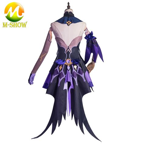 Costar Anime Genshin Impact Fischl Cosplay Costume Game Suit Purple