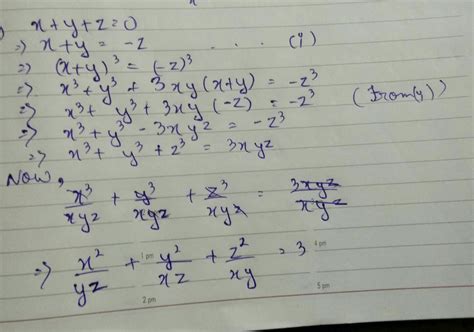 if x y z 0 then x 2 yz y 2 zx z 2 xy equals a 1 b 2 c 3