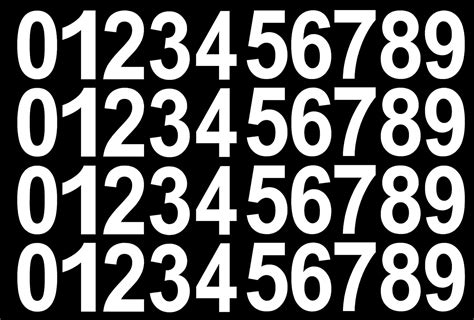 Amazon Com 0 9 Numbers White Vinyl Sticker Decals Assorted Set Of 40