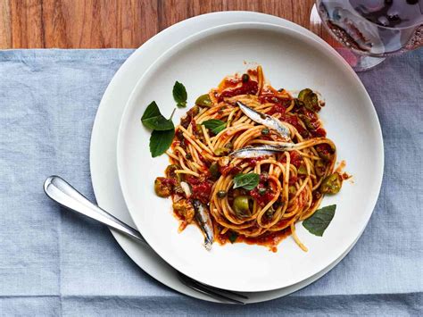 Spaghetti Puttanesca With Boquerones Recipe Liz Mervosh