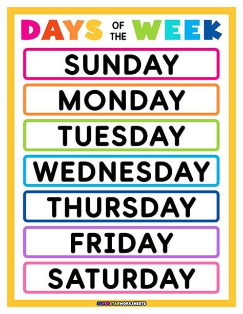 Days Of The Week Free Days Of The Week Printables Logic And Critical