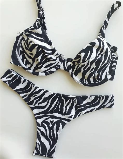 Biquíni Aro Retro Animal Print Zebra Dh Beachwear