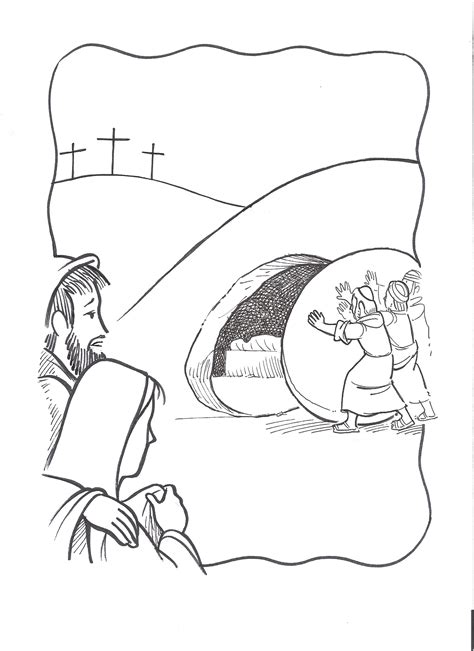 At Jesus Tomb Coloring Pages Coloring Pages
