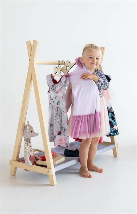 Montessori Teepee Style Clothing Rack With Storage Kids Room Etsy