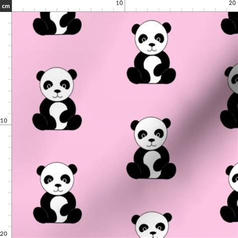 Pink Panda Fabric Pandas On Pink By Sugarpinedesign Baby Etsy