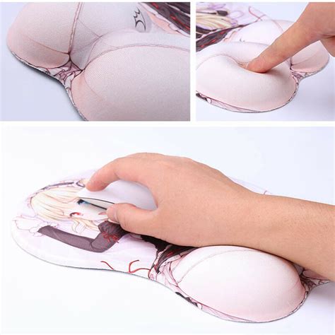 Pinktortoise Anime 3d Mouse Pad Wrist Rest Soft Silica Gel Breast Sexy Hip Office Decor Japan
