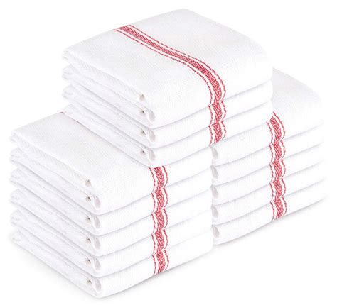 Classic Kitchen Towels 100 Natural Cotton Dish Flour Sack Red And