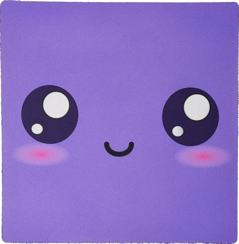 3drose Llc 8 X 8 X 025 Inches Purple Cute Smiley Square Adorable And Kawaii Cartoony Smiling
