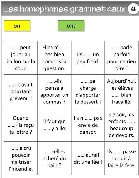 LES HOMOPHONES GRAMMATICAUX  موارد المعلم