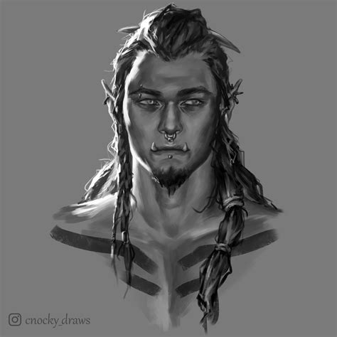 Artstation Orc 02 Helena Cnockaert Half Orc Male Orc Male Male Orc Character