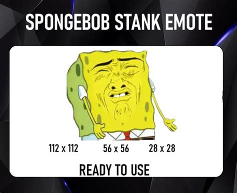 Spongebob Stank Emote For Twitch Discord Or Youtube Etsy