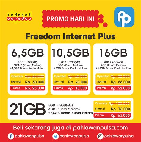 Paket Freedom Internet Indosat 10gb Lengkap