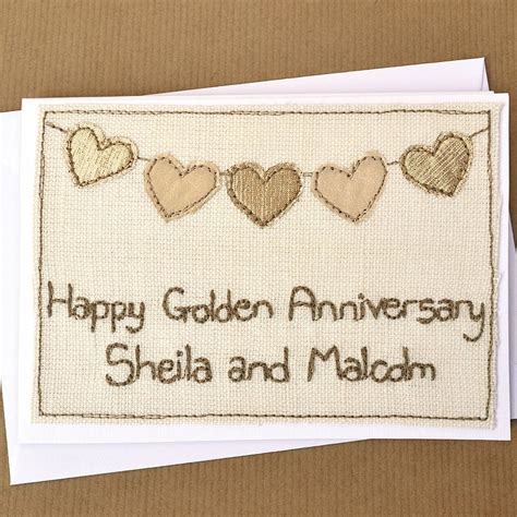 Bunting Golden Wedding Anniversary Card By Jenny Arnott Cards And Ts