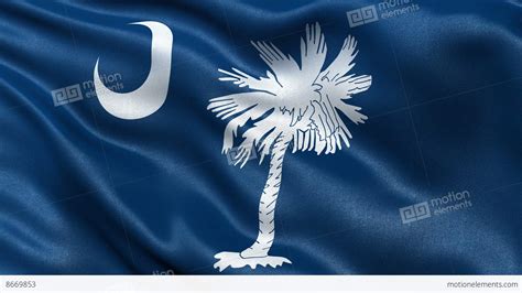 4k South Carolina State Flag Seamless Loop Ultra Hd Stock