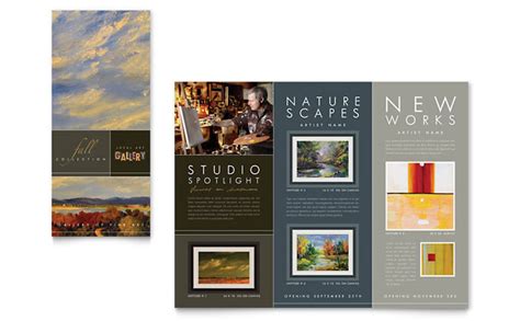Art Gallery And Artist Tri Fold Brochure Template Design