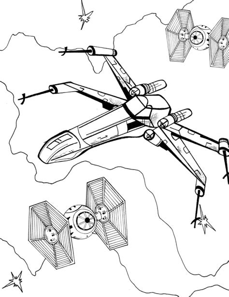 Rebel Alliance X-Wing Starfighter Coloring Page - Mama Likes This