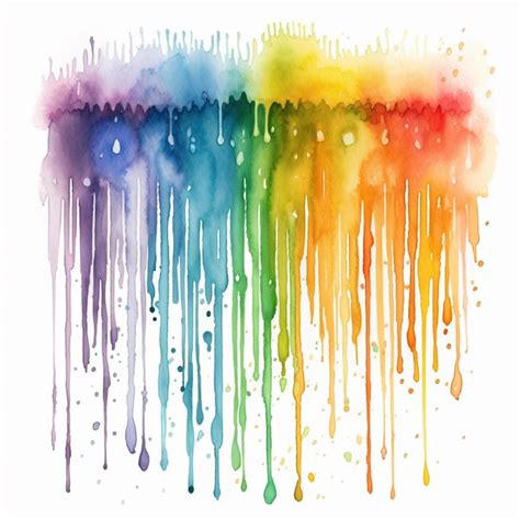 Premium Photo A Brightly Colored Watercolor Painting Of A Rainbow