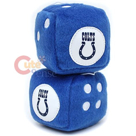 Nfl Indianapolis Colts Plush Fuzzy Dice Auto Accessories Haiging Dice