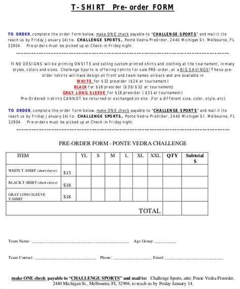 Free 10 Sample Order Forms In Pdf Ms Word