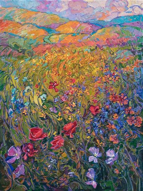 Colorful Wildflower Oil Painting By Modern Impressionist Erin Hanson