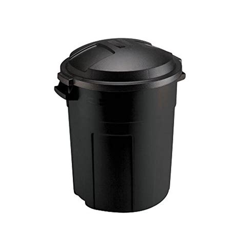 20 Gallon Trash Can With Lid Outdoor Yard Waste Recycle Bin Heavy