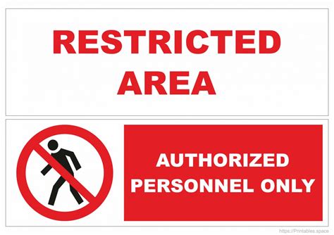 Restricted Area Authorized Personnel Only Free Printables